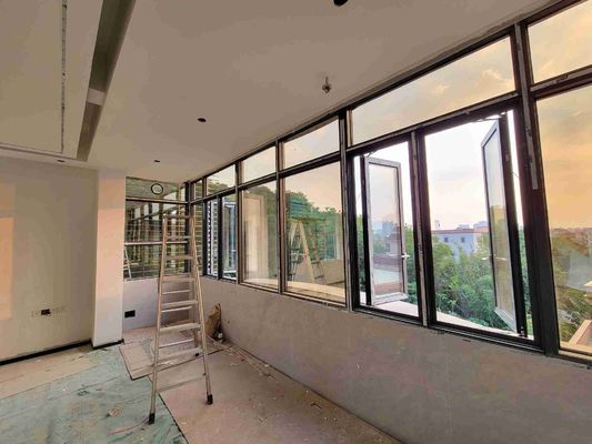 Glass Thickness 4mm-12mm Aluminum Casement Windows Anodized / Powder Coated / Wooden Grain