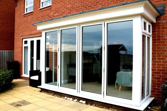 Strong Aluminum Folding Doors Powder Coated 1.0mm-2.0mm Thickness