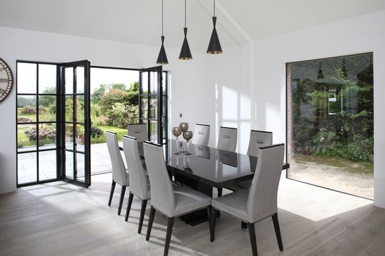 Stylish Powder Coated Aluminium French Doors 5mm-12mm With Handle / Hinge / Lock