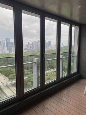 Customized Height Aluminium Bi Folding Doors Powder Coated Residential Bifold Doors