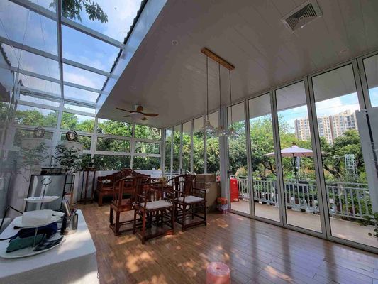 Silicone Sealant Aluminum Bifold Doors High Security With Tempered Glass