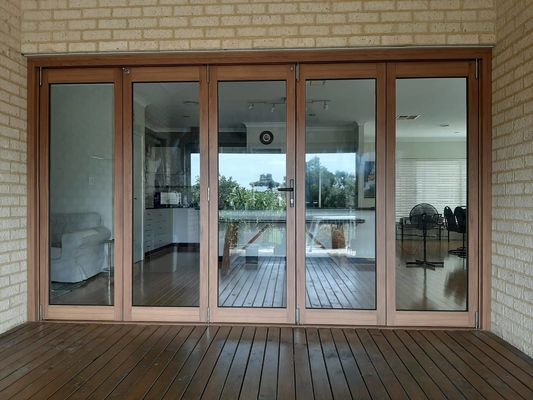 Home Durable Aluminum Folding Doors With Powder Coating Frame