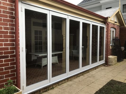 Inward / Outward Aluminum Folding Doors 1.0mm-2.0mm With Single / Double Glazed Glass