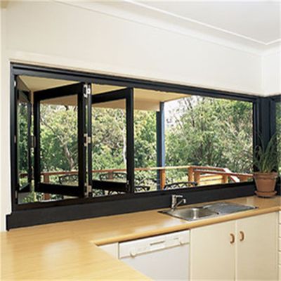 Double Glazed Aluminum Bifold Windows Customized Width High Security