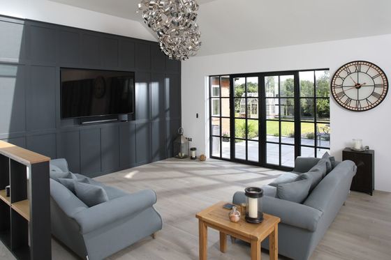 Stylish Powder Coated Aluminium French Doors 5mm-12mm With Handle / Hinge / Lock